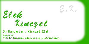 elek kinczel business card